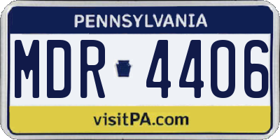 PA license plate MDR4406