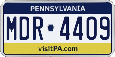 PA license plate MDR4409