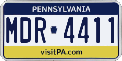 PA license plate MDR4411