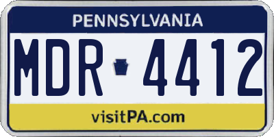 PA license plate MDR4412