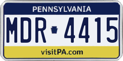 PA license plate MDR4415