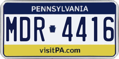 PA license plate MDR4416