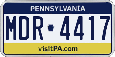PA license plate MDR4417