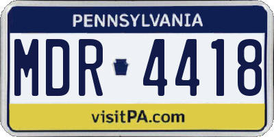 PA license plate MDR4418