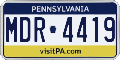PA license plate MDR4419