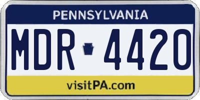 PA license plate MDR4420