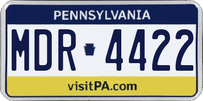 PA license plate MDR4422