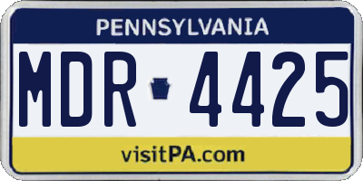 PA license plate MDR4425
