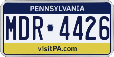 PA license plate MDR4426