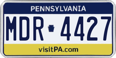 PA license plate MDR4427