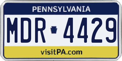 PA license plate MDR4429
