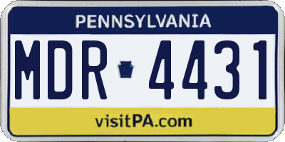 PA license plate MDR4431