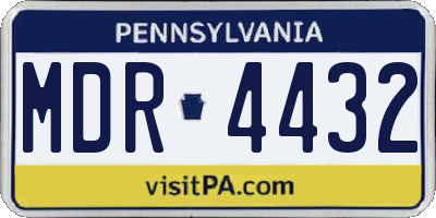 PA license plate MDR4432