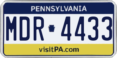 PA license plate MDR4433