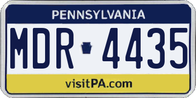 PA license plate MDR4435