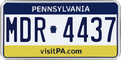 PA license plate MDR4437
