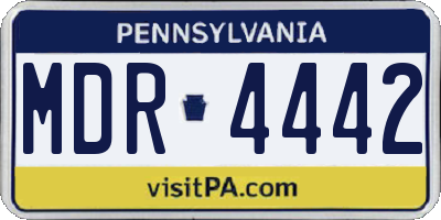 PA license plate MDR4442