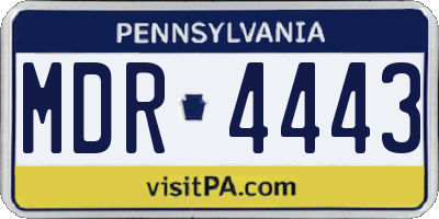 PA license plate MDR4443