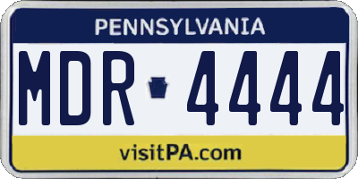 PA license plate MDR4444