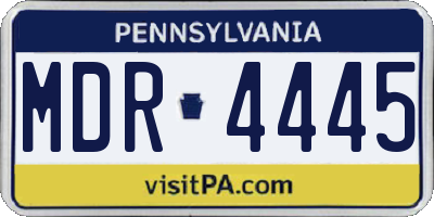 PA license plate MDR4445