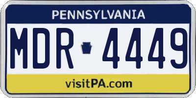 PA license plate MDR4449
