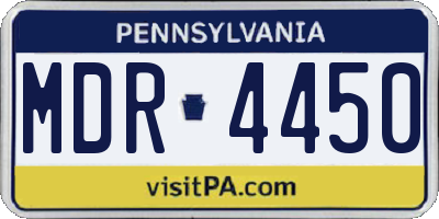 PA license plate MDR4450
