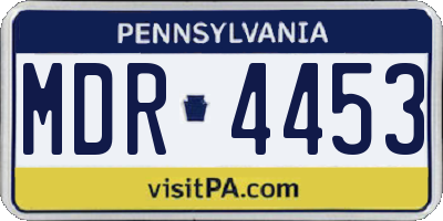 PA license plate MDR4453
