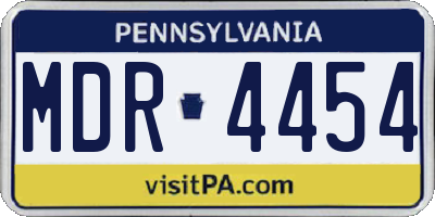 PA license plate MDR4454