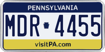 PA license plate MDR4455