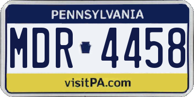 PA license plate MDR4458