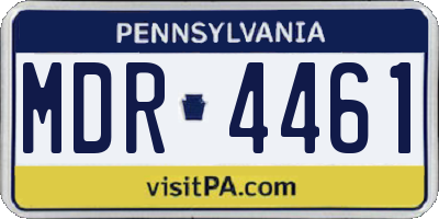 PA license plate MDR4461