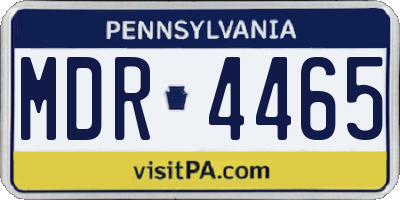 PA license plate MDR4465