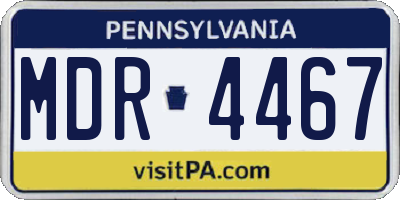 PA license plate MDR4467