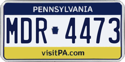 PA license plate MDR4473