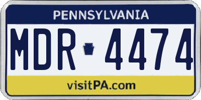 PA license plate MDR4474