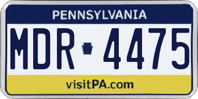 PA license plate MDR4475