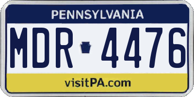 PA license plate MDR4476