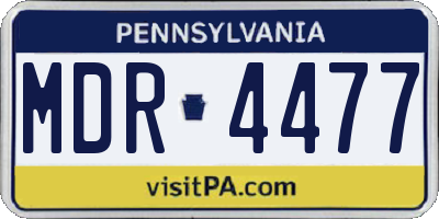 PA license plate MDR4477