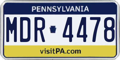 PA license plate MDR4478