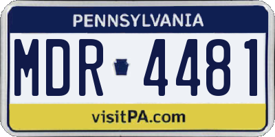 PA license plate MDR4481