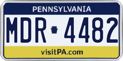 PA license plate MDR4482