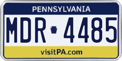 PA license plate MDR4485