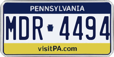 PA license plate MDR4494