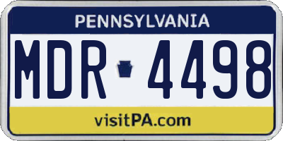PA license plate MDR4498