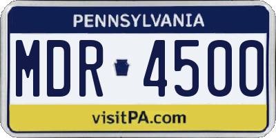 PA license plate MDR4500