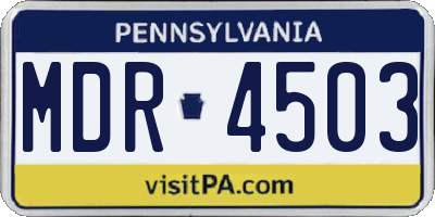 PA license plate MDR4503