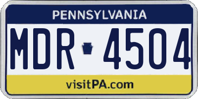 PA license plate MDR4504