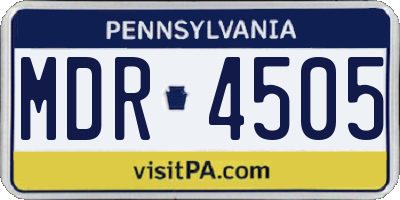 PA license plate MDR4505