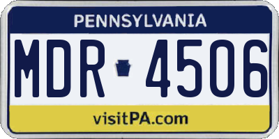 PA license plate MDR4506