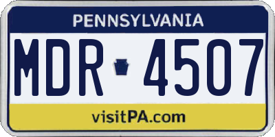PA license plate MDR4507